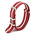 CIVO Watch Bands Premium Ballistic Nylon Watch Strap Stainless Steel Buckle (Crimson/Khaki, 22mm)