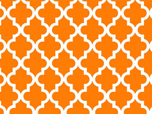 Geo Graphics Tiles Orange Gift Wrap Flat Sheet 24
