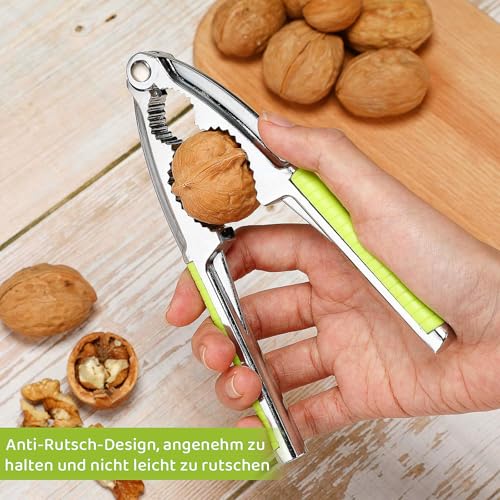 Nutcracker,Zinc Alloy Nutcracker Casca Nuts with Non-Slip Grip Nutcracker Multifunctional Nuts Opener for Seafood Shell Lobster Crab Hazelnut