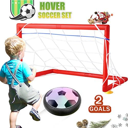 DSTANA Kid Toys Baby Boys Toys Hover Football Air Power,2 Soccer Goal Gate Set for Kid Christmas Gifts Sports Boys Girls Toddler with LED Light Up Toys Children Festival and Birthday Gift