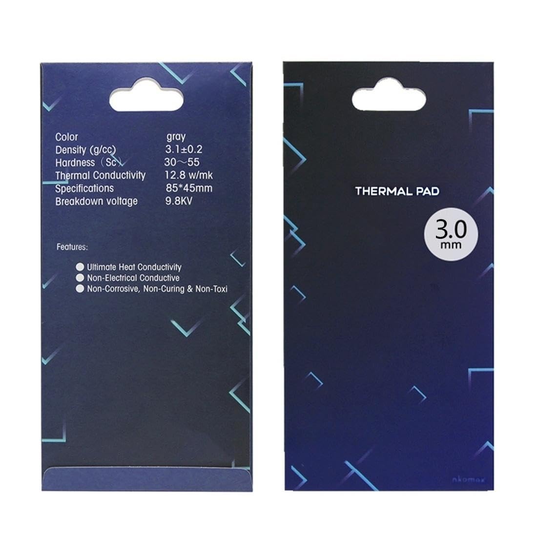 1 one enjoy Thermal Pad 12.8 W/mK, 85x45mm, Non Conductive Heat Resistance High Temperature Resistance, Silicone Thermal Pads for Laptop Heatsink/GPU/CPU/LED Cooler (3mm)