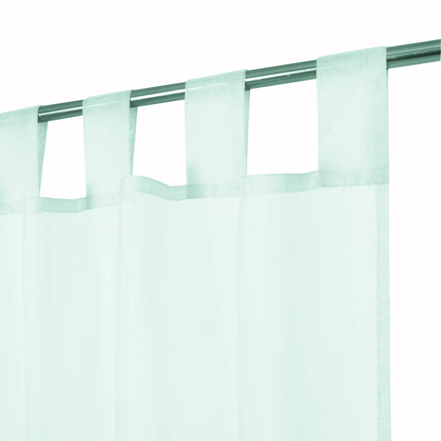 Megachest lucy Woven Voile Tab Top Curtain 2 Panels with ties (28 colors) (hint of mint, 56" wideX108 drop(W142cmXH274cm))