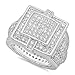 Men's Rhodium Plated Micro-Pave Iced Out Cubic Zirconia Hip Hop Ring, Size 11