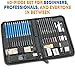 Drawing and Sketching Pencil Set in Zippered Carrying Case - The Essential Artist Supplies in a Compact, Protective, and Travel-Friendly 40-Piece Kit with Eraser, Pastels, Graphite and Charcoal Sticks