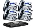 X16 Small Office Phone System with 4 Titanium Metallic X16 Telephones - Auto Attendant, Voicemail, Caller ID, Paging & Intercom
