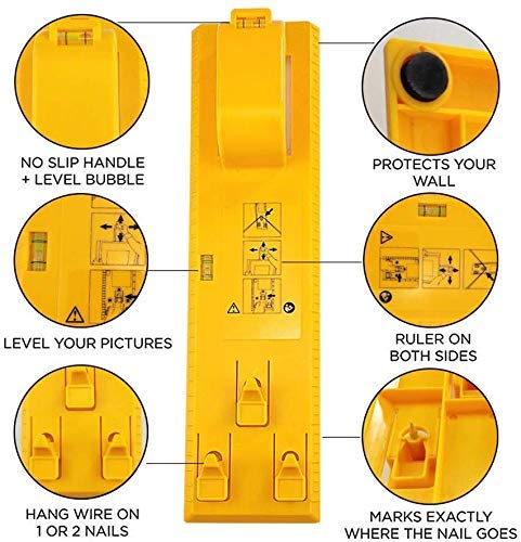 MAITING 1Pcs Multifunction Level Ruler Bubble Level Measuring Tool Picture Frame Hanger ABS Plastic DIY Hand Tool