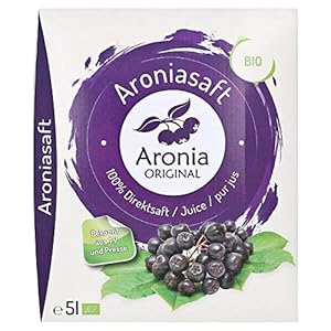 Aronia ORIGINAL Bio Aronia Muttersaft aus deutschem Anbau | 5 Liter Bio Direktsaft aus 100% Aroniabeeren | Vegan, ohne…