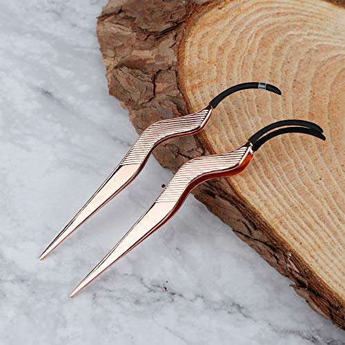 WBCBEC False Eyelashes Applicator Tool Portable Rose Gold Eyelash Extension Tweezers Stainless Steel Remover Clip Nipper