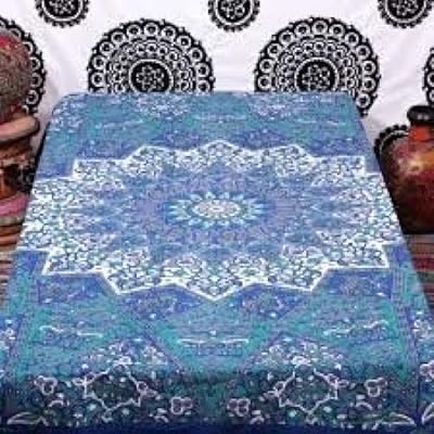 Blue Star Hippie Tapestry, Hippy Mandala Bohemian Tapestries, Indian Dorm Decor, Psychedelic Tapestry Wall Hanging Ethnic Decorative