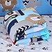 Wowelife Animal Baby Crib Sets Blue 7 Piece Monkey Elephant Lion and Giraffe Crib Bedding Sets Cotton(Sea Journey-7 Piece)