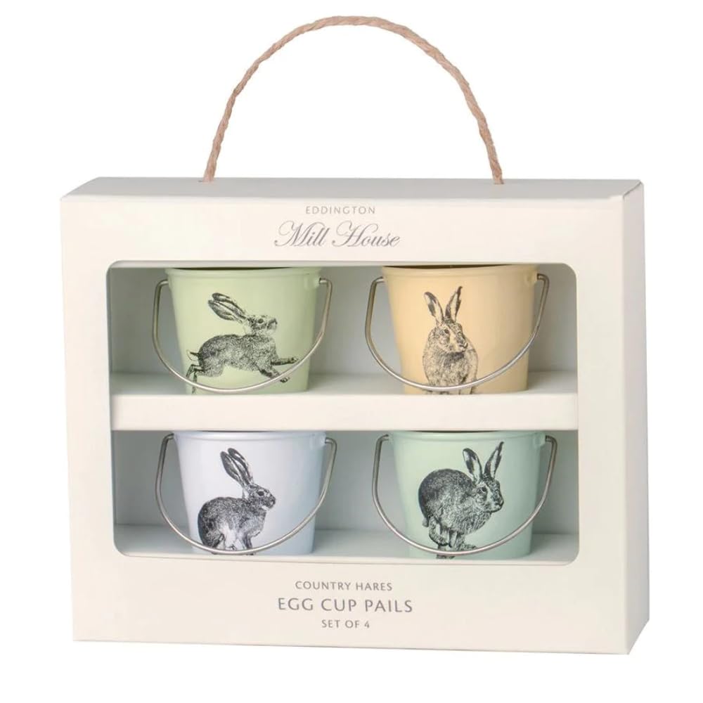 Eddingtons 83032 Vintage Hare Egg Cup Pails, Set of 4, Melamine,Multi