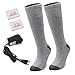 YIZRIO Heated Socks,2200MAH Electric Rechargeable Battery Socks for Men&Wome,Winter Warm Cotton Crew Socks for Outdoor Fishing Hiking Hunting