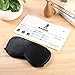 Sleep Mask, Andake Natural Silk Eye Mask Stable 2 Adjustable Straps and Comfortable Light Block Flap (Black/Blue)