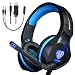 Xbox One Headset,Gaming Headset for PS4 PC Mobile Phone,3.5 mm Gaming Headset LED Light Over-Ear Headphones with Volume Control Microphone for Xbox PS4 Laptop Tablet USB Lighting WSQiWNi (Blue)