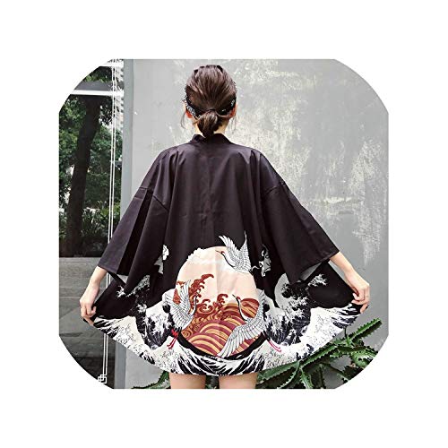 Kimonos Woman Japanese Kimono Cardigan Cosplay Shirt Blouse for Women Beach Kimono Q721,1,One Size