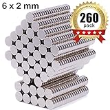 260Pcs 6x2mm Refrigerator Magnets Small Magnets Push Pins Fridge Tiny Magnets, Office Whiteboard Magnets Mini Magnets