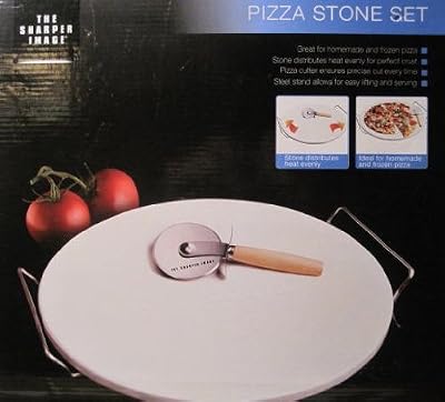 Sharper Image, Pizza Stone Set, 13 Inch Stone / Cutter & Stand