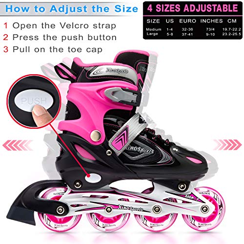Xino Sports Kids Inline Skates for Girls & Boys Adjustable Roller