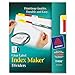 Avery 5-Tab Binder Dividers, Easy Print & Apply Clear Label Strip, Index Maker, Multicolor Tabs, 1 Set (11406)