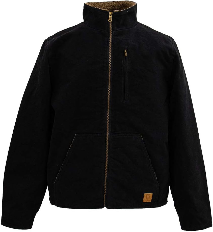 Men’s Sherpa Lined Canvas Jacket - TM333-BLACK