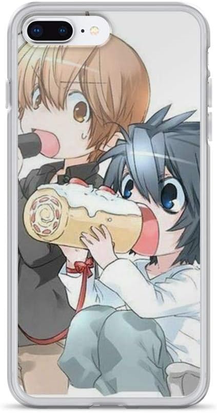 Gryss Compatible with iPhone 7 Plus/8 Plus Case Death Note Light Yagami Evil Smile Japanese Mystery Detective Manga Pure Clear Phone Cases Cover