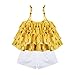 BOBORA Baby Girl Floral Ruffled Vest Tops T-Shirts+ Shorts 2 Pcs Clothing Sets