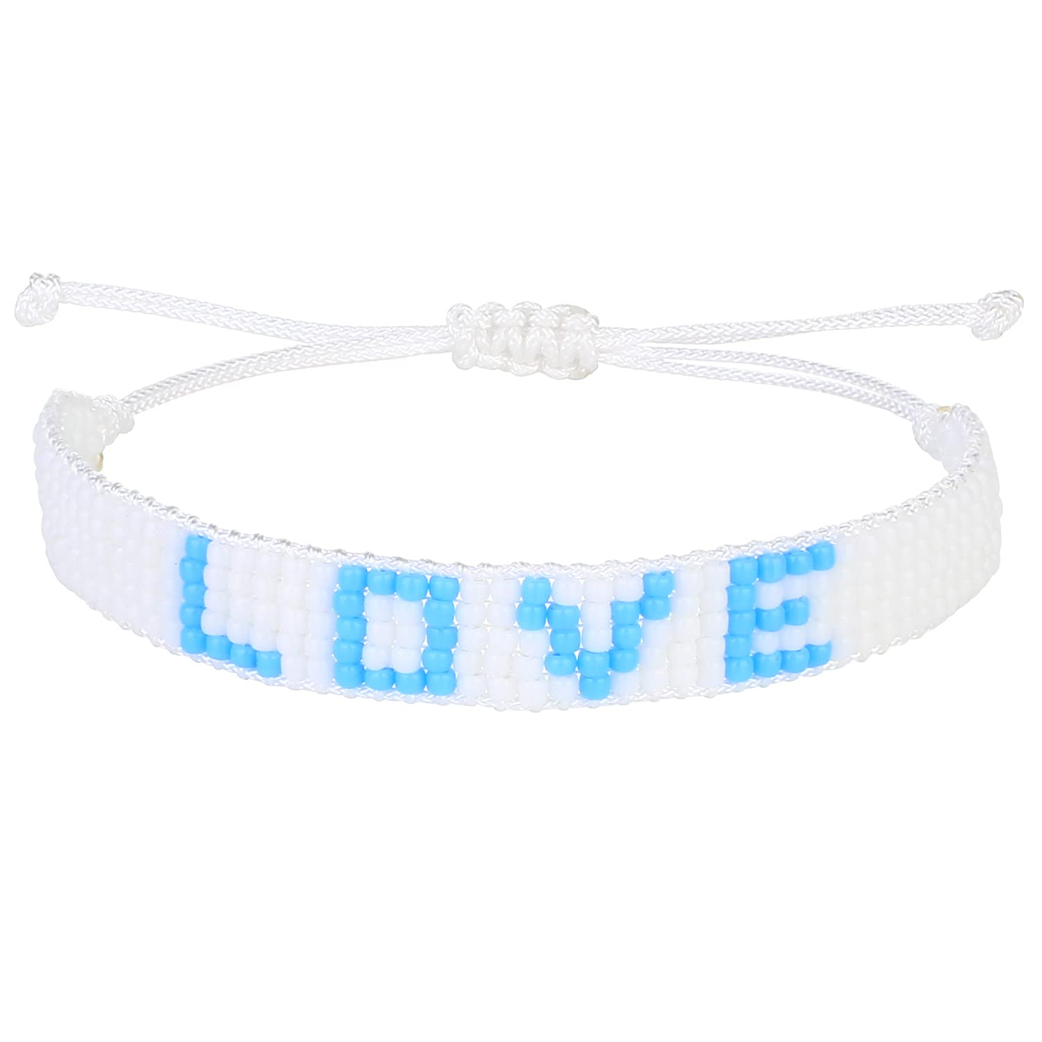 C·QUAN CHI Miyuki Seed Bead Bracelet Love Letter Bracelet Adjustable Braided Bracelets Cuff Bangles For Mother's Day Gift Sweetheart Gift 15G