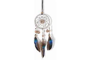 YGMONER Dream Catcher for Car, Handmade Bohemian Style Rearview Mirror Hanging Decor with Feathers & Beads, Good Luck Charm for Safe Travel, Car Accessories for Women (Popular Picks)