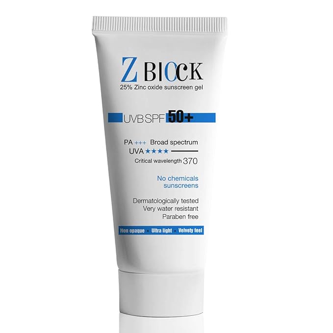 ZBlock 25 Zinc Oxide Sunscreen Gel, SPF 58, 50 ml Amazon.in Beauty
