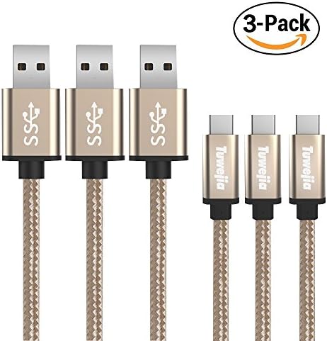 USB Type C Cable,Tuwejia USB3.0 to USB C 3Pack 1ft 3ft 6Ft Fast Charger Nylon Braided Cord for Sumsang Galaxy S8, LG G5 V20,Nexus 6P 5X,MacBook 12",Google Pixel XL Huawei P10/Mate9 Nukia N1 etc