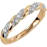 Brilliant Expressions 10K or 14K Yellow, Rose or White Gold Diamond-Accent Twist Promise Ring, Anniversary Ring or Wedding Band for Women; Promise Rings for Her, Gold Rings for Women