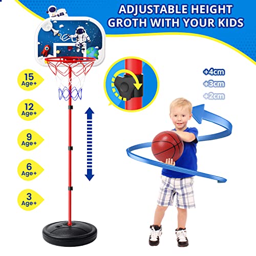 Eaglestone Pool Basketball Hoop with Electronic Scoreboard, Poolside Basketball Hoops Outdoor, Adjustable Height 3.7ft-7.0ft w/ 4 Balls, Water Basketball Game, Outside Toys for Boys and Girls