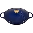Le Creuset Eiffel Tower Collection Enameled Cast Iron Signature Braiser with Lid, 3.5 qt., Indigo