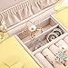 Vlando Travel Tassel Jewelry Box Organizer - Woman Girls Faux Leather Jewelries Storage Holder for Necklaces Earrings Rings, Yellow