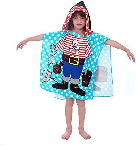 Kids Baby Bath Towels Children Hooded Beach Towels Pirate Youth Poncho Towel