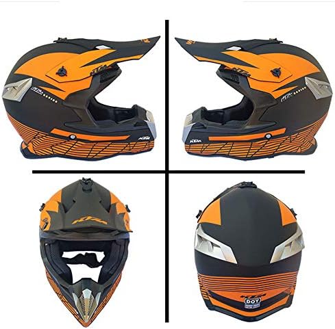 WEGCJU Helmet Off-Road Mountain Full Face Motorbike Helmet Classic Bicycle MTB DH Racing Helmet Motocross Downhill Bike Helmet,MatteBlackKTM-L55-59cm