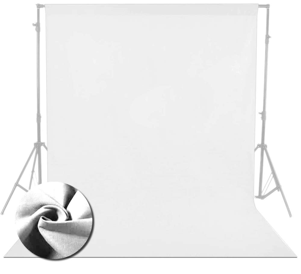 LENCARTA® 6.5 x 9.8FT / 2 x 3M Photo Studio 100% Pure Cotton Muslin Collapsible Backdrop Background for Photography & Video - PURE WHITE