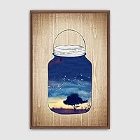 Framed Canvas Wall Art Bottle and Bulb Canvas Prints Home Artwork Decoration for Living Room,Bedroom - 16x24 inches