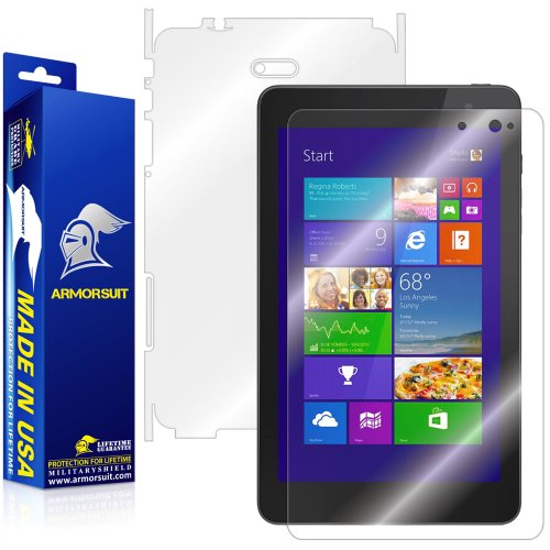ArmorSuit DELL Venue 8 Pro/Venue 8 Pro 5000 Screen Protector + Full Body, MilitaryShield Full Skin + Screen Protector For DELL Venue 8 Pro/Venue 8 Pro 5000 - HD Clear Anti-Bubble