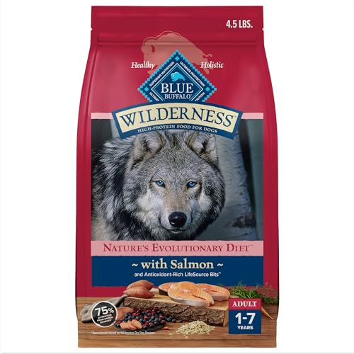 Blue Buffalo Wilderness Salmon Adult Dry Dog Food with Wholesome Grains + Antio…