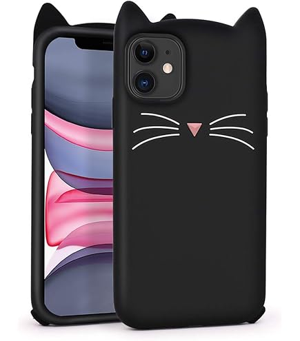 Amazon.com: Wihytec Cute Cat Phone Case for iPhone 11 Black Cat