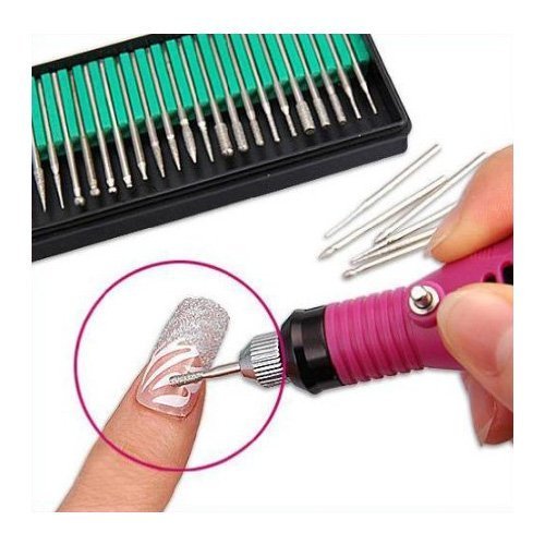 Tcplyn Premium Quality 30 Piece Manicure Pedicure PRO Electric Nail Drill Bit Set 3/32 File Shank