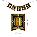 WERNNSAI 1920s Happy Birthday Bunting Banner Roaring 20s Themed Party Decoration Supplies Luxury Gold and Black Banner for Birthday Party Favors