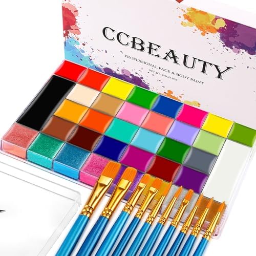 Professional Face And Body Paint Palette - Stage Makeup In Many Colors (40g Tubs)