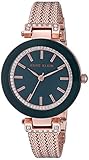 Anne Klein Women's AK/1906NVRG Swarovski Crystal Accented Rose Gold-Tone Mesh Bracelet Watch