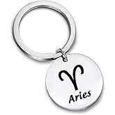 MYOSPARK Zodiac Sign Keychain Double Sided Jewelry Astrology Keychain Christmas Gift Constellation Jewelry