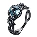 Rongxing Jewelry Fashion Wedding Rings Blue Cz Womens Black Copper Ring Size 5-10