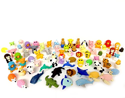 Kool KiDz 30 Assorted Erasers, Animal Collection Random Selected Eraser Puzzle Includes Unicorn