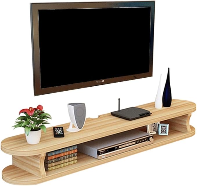 Vobajf Gabinete de la TV Monte Flotante de Madera en la Pared TV de