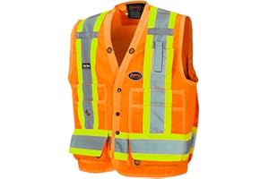 Pioneer Hi Vis Surveyor's Safety Vest - Engineer Style - Breathable Mesh & Reflective Tape - 7 Pockets